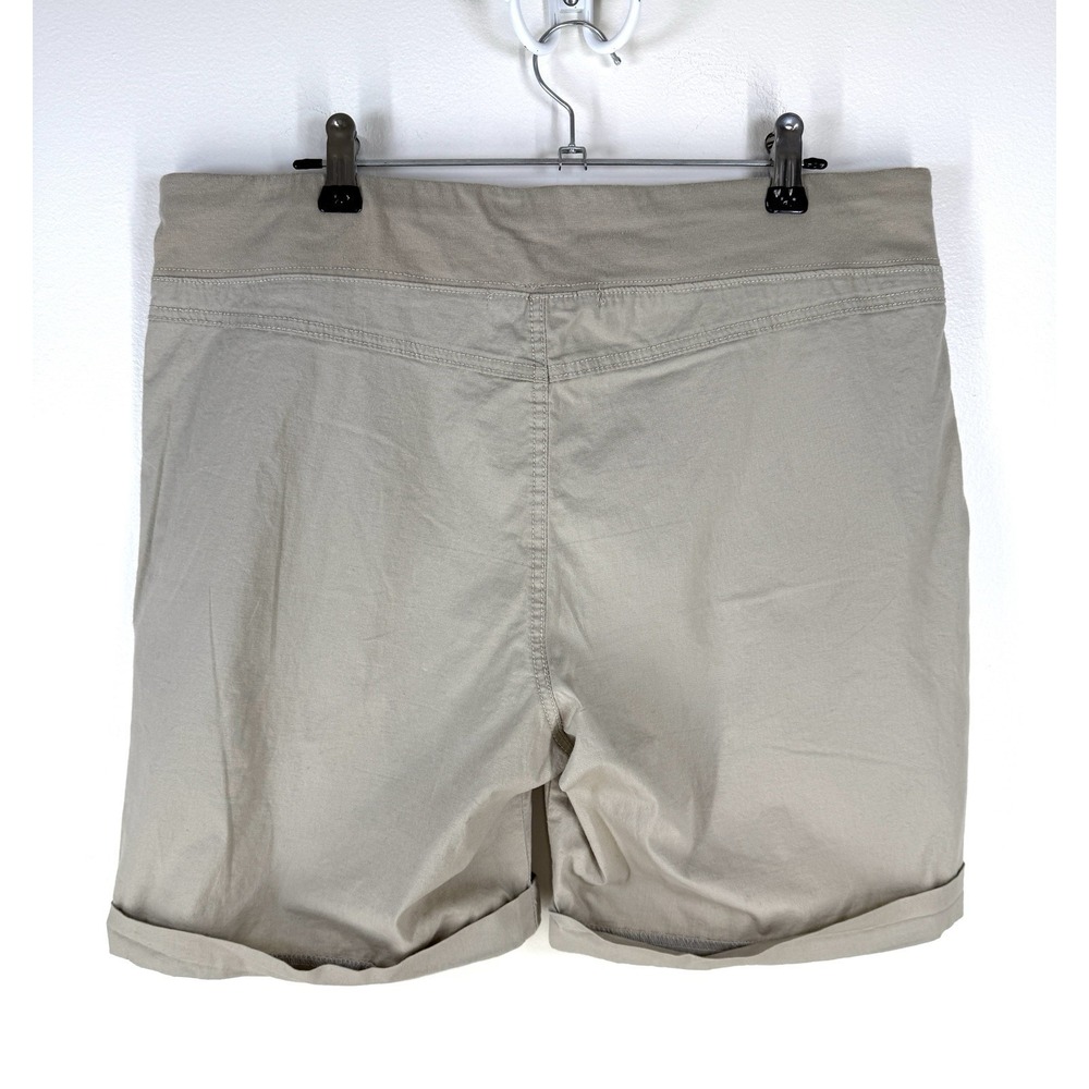 Wearables XCVI Clarissa Stretch Poplin Cargo Short Size Medium Beige Pull On - Picture 3 of 7